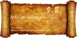 Végh Baldvin névjegykártya